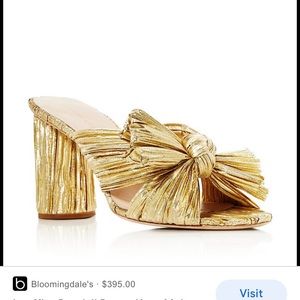 Loeffler Randall Gold Penny Knot Mules